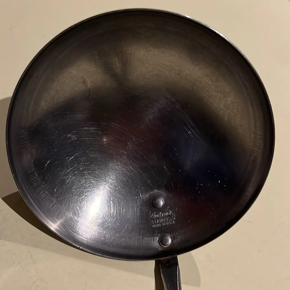 Vintage Art Deco Androck Stainless Ladle USA Brown Bakelite Bullet Handle 11.25